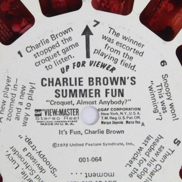 Vintage GAF View Master 001 064 Charlie Brown's Summer Fun 1972