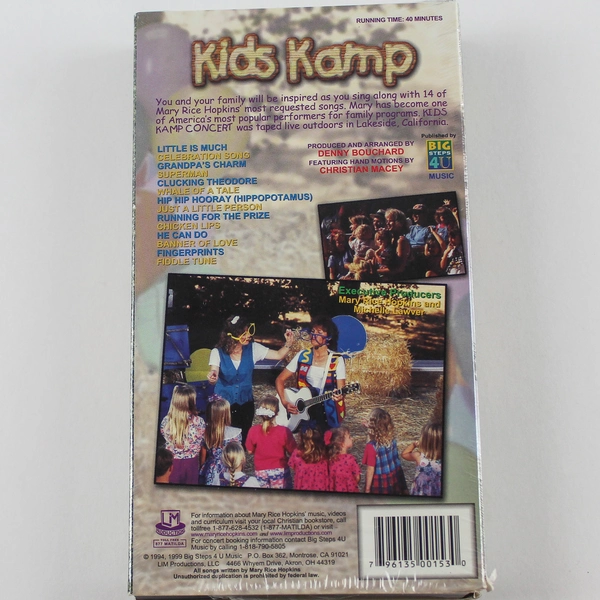 Mary Rice Hopkins Kids Kamp Concert VHS 1994 - 14 Songs - Good Condition