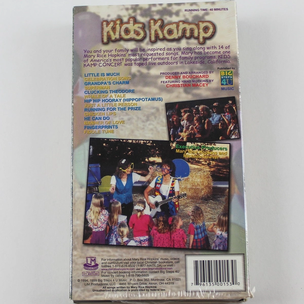 Mary Rice Hopkins Kids Kamp Concert VHS 1994 - 14 Songs - Good Condition