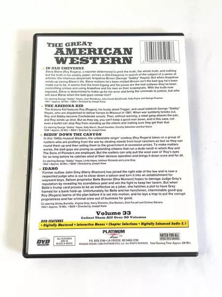 The Great American Western Vol 33 Roy Rogers DVD - Pre-Owned, Scratched
