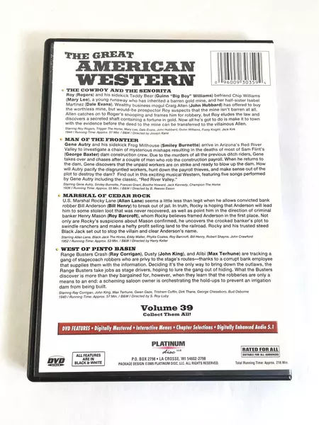 The Great American Western Roy Rogers DVD Volume 39 Pre-Owned