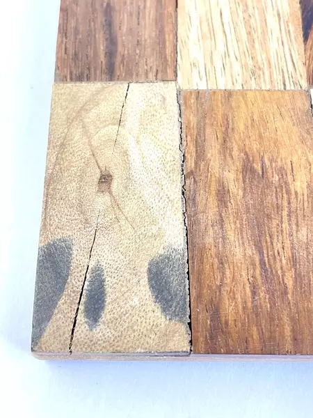 Lot of 4 Wooden Mosaic Coasters 3x3 Inches - Rustic Barware, Pre-owned