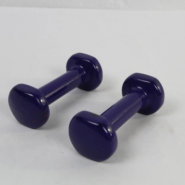 Lot of 2 Purple 1.85 lb Dumbbells Hand Weights Fitness Athletic Pre-owned