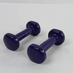 Lot of 2 Purple 1.85 lb Dumbbells Hand Weights Fitness Athletic Pre-owned