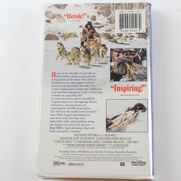 Iron Will VHS Disney Adventure Movie Kevin Spacey Mackenzie Astin - Pre-Owned