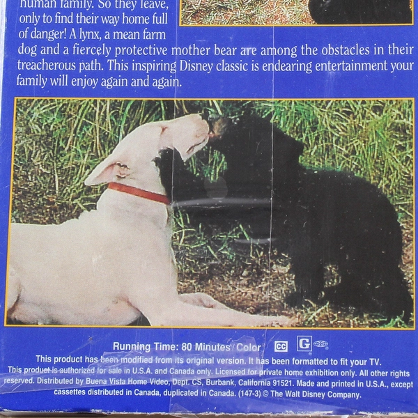 The Incredible Journey VHS Disney Classic G Rated Pre-Owned Untested As Is