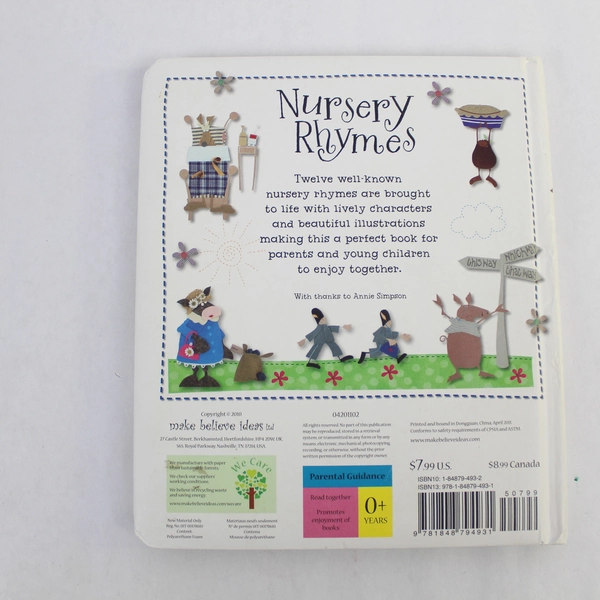 Kate Toms Nursery Rhymes Hardcover Book - Pre-Owned, Stains, Kids' Classic