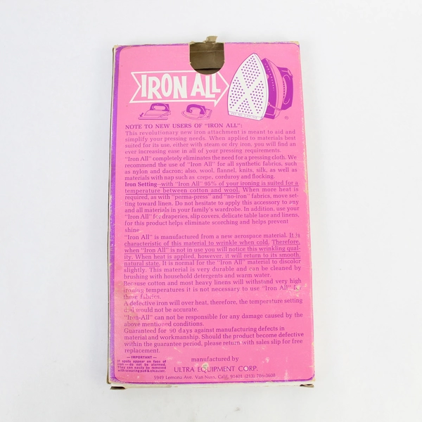 Vintage Iron All Pressing Attachment for Steam & Dry Iron - Pre-owned