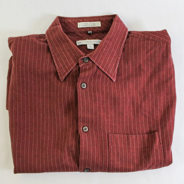 Geoffrey Beene Men's XL Mauve Cotton Dress Shirt Long Sleeve Pre-Owned