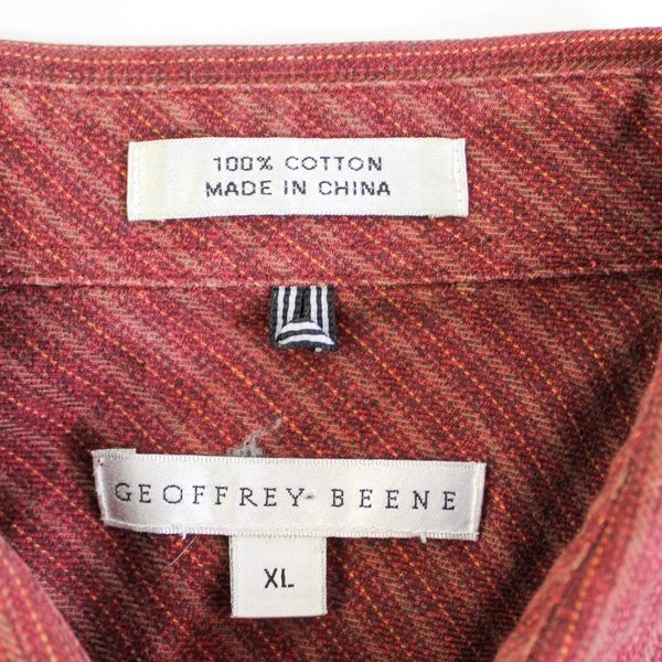 Geoffrey Beene Men's XL Mauve Cotton Dress Shirt Long Sleeve Pre-Owned