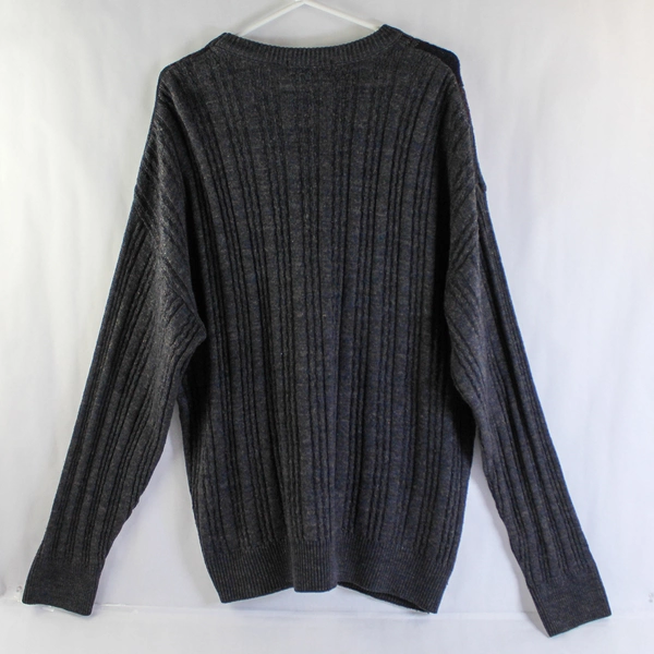 Portocruz Men's Large Navy Blue & Burgundy Knit Pullover Sweater