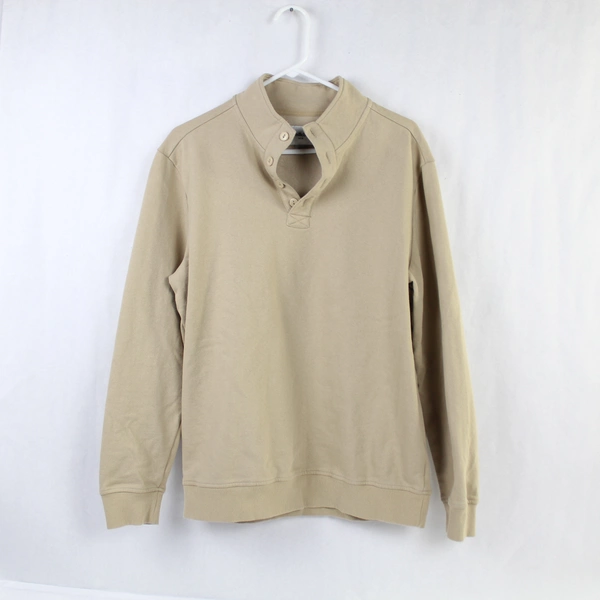 Goodfellow & Co Men's Beige Sweater Medium 3/4 Closure Long Sleeves