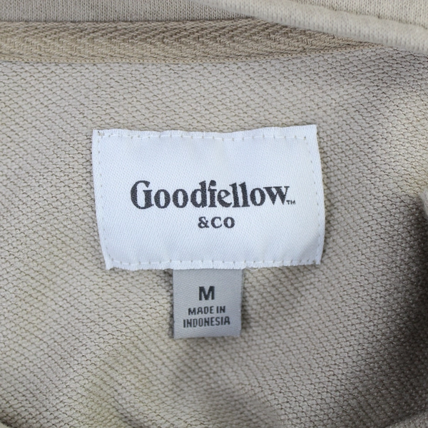 Goodfellow & Co Men's Beige Sweater Medium 3/4 Closure Long Sleeves