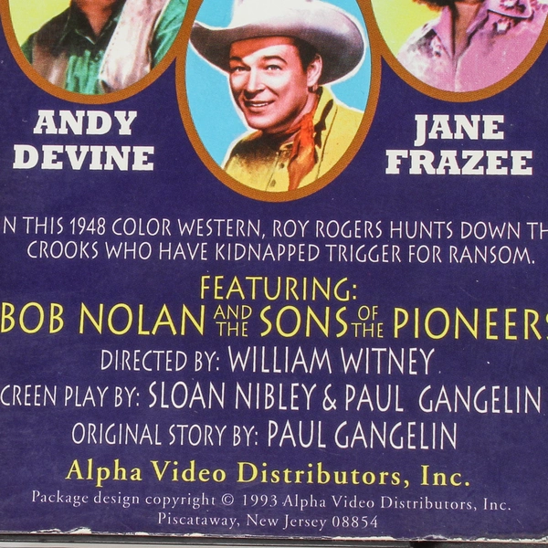 Under California Stars VHS Roy Rogers & Trigger 1993 Vintage Film Classic