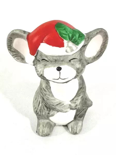 Vintage Mistletoe Mice Salt & Pepper Set, Christmas Decor - 2 Pieces