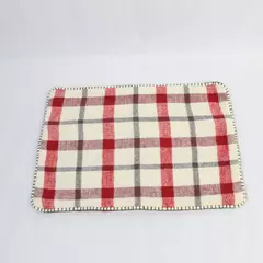 Creative Co-op Red Cream Plaid Pillow Sham Cover 18x12 Zip Closure
