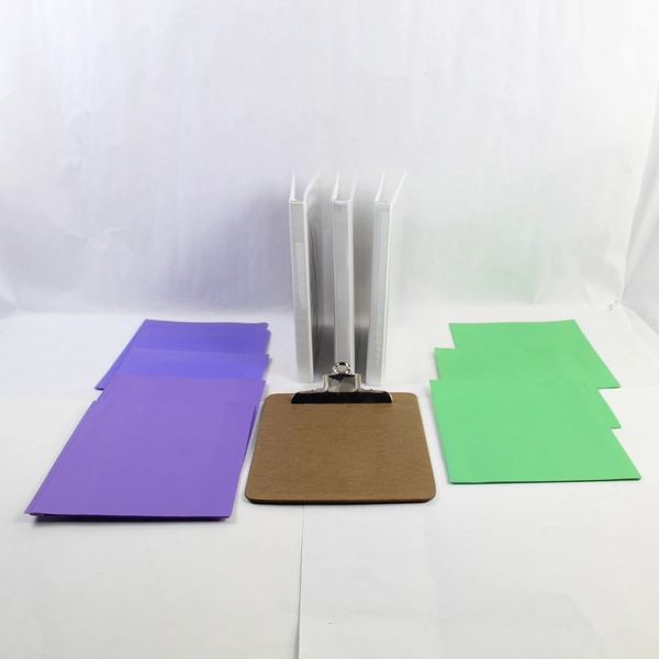 Lot of 6 File Folders, 3 Binders & Clipboard - Pre-owned Office Supplies