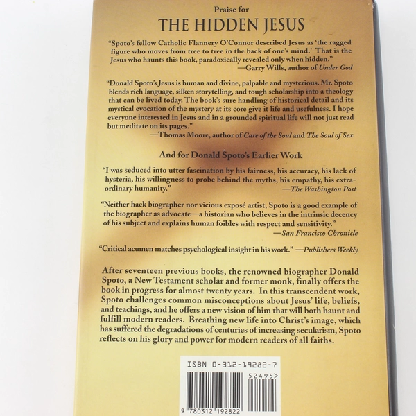 The Hidden Jesus by Donald Spoto Hardcover Book 1989 - Good Condition