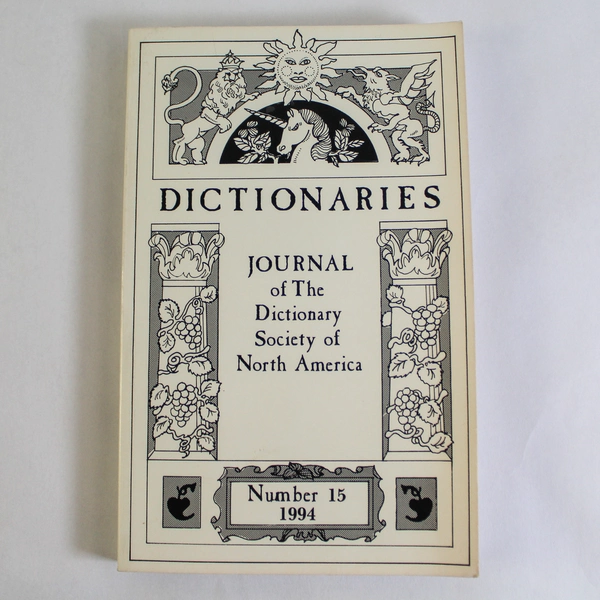 Dictionaries Journal of The Dictionary Society of North America #15 1994 PB