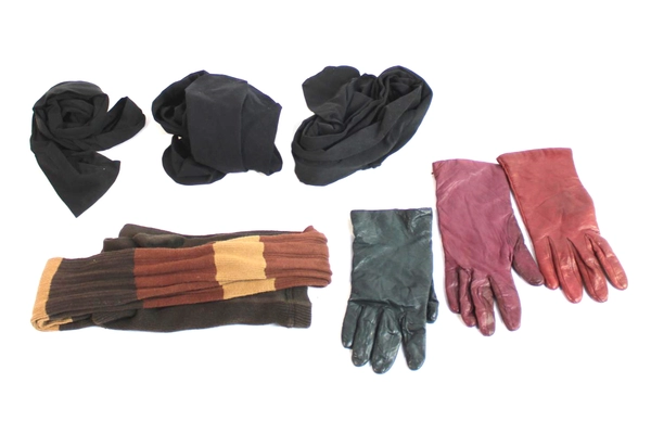 Lot of Pre-Owned Stockings & Leather Gloves for DIY Crafts and Repurposing