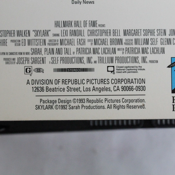 Lot of 3 Hallmark Hall of Fame VHS: O Pioneers, Skylark, The Shell Seekers