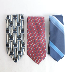 Lot of 3 Pre-Owned Ties for Crafts DIY Fabric Use - Unique Patterns