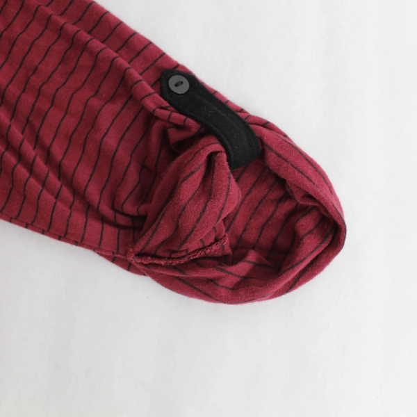 Maurices 24/7 Dress Medium Burgundy Black Stripes Casual Wear, Good Condition