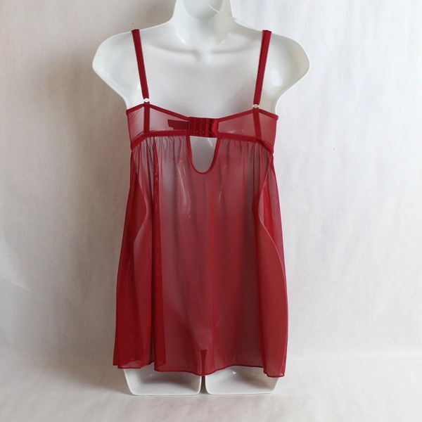 Rachel Roy Women's Size M Red Sheer Lace Baby Doll Nightgown - Good Condition
