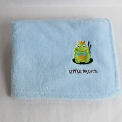 Shewak Lajwanti Little Prince Blue Frog Baby Throw Blanket - Pre-Owned