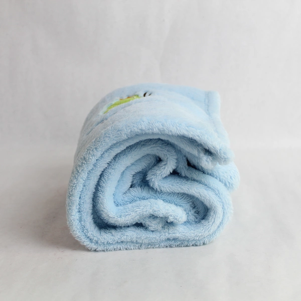 Shewak Lajwanti Little Prince Blue Frog Baby Throw Blanket - Pre-Owned