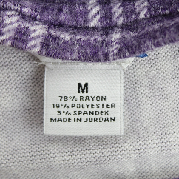 Liz Claiborne Women's Medium White Plaid Long Sleeve Pullover Top Shirt