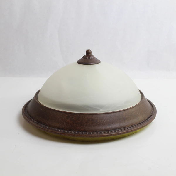 Frosted Glass Dome Ceiling Light Fixture 13" LC0463RB Pre-Owned As Is
