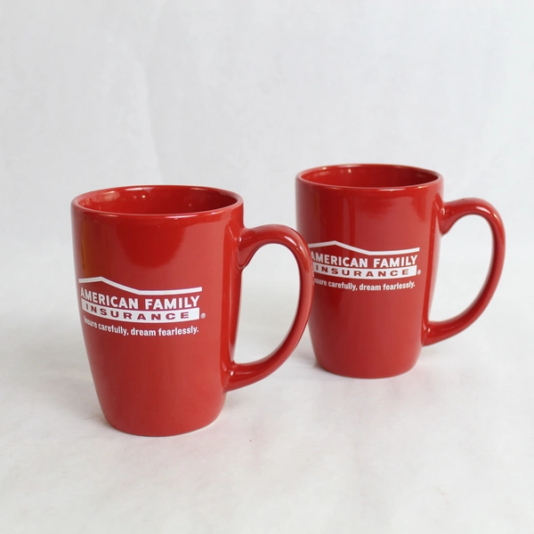 Set of 2 ITI American Family Insurance Red Coffee Mugs - Good Condition