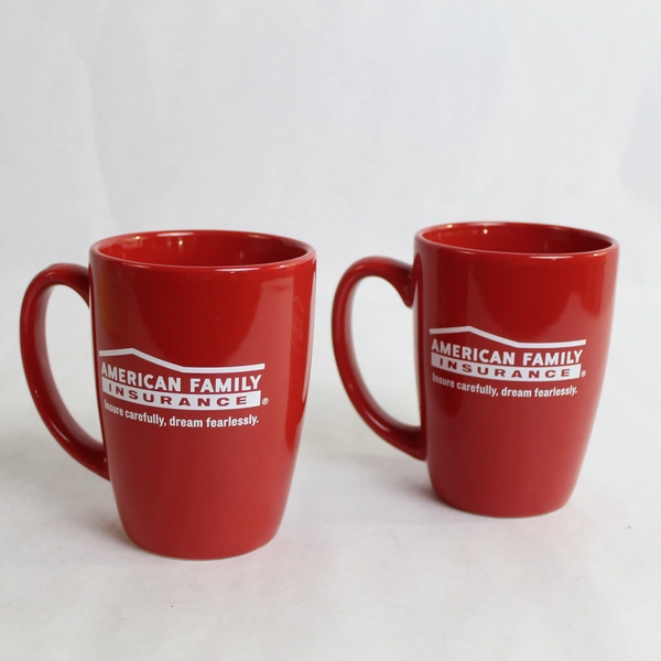 Set of 2 ITI American Family Insurance Red Coffee Mugs - Good Condition