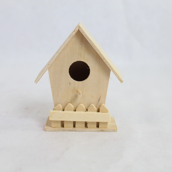 Lot of 4 Unstained Wooden Crafts: Tissue Holder, Car, Plane, Birdhouse