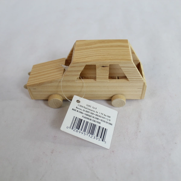 Lot of 4 Unstained Wooden Crafts: Tissue Holder, Car, Plane, Birdhouse