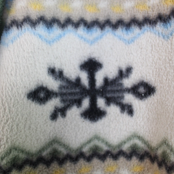 Vintage Emerald Ilse Women's Jacket L Taupe Green Deer Snowflakes Fleece