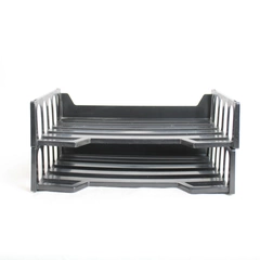 Lot of 2 Plastic Keene Stackable Tier Desk Trays Letter Sorter Office Supplies