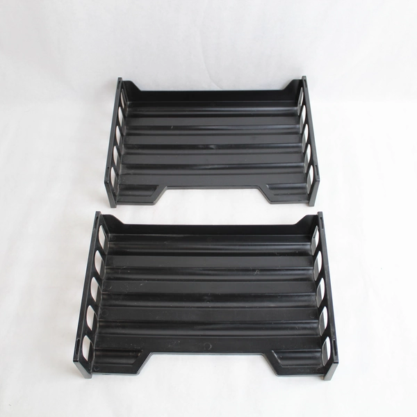 Lot of 2 Plastic Keene Stackable Tier Desk Trays Letter Sorter Office Supplies