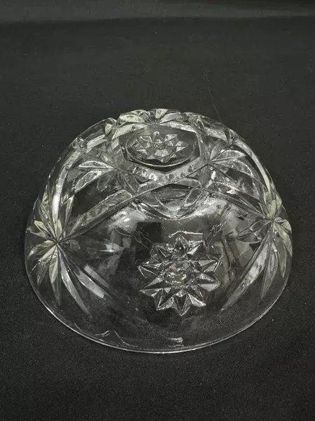 Vintage Anchor Hocking Prescut Clear Glass Bowl 5" Hobstar Pattern