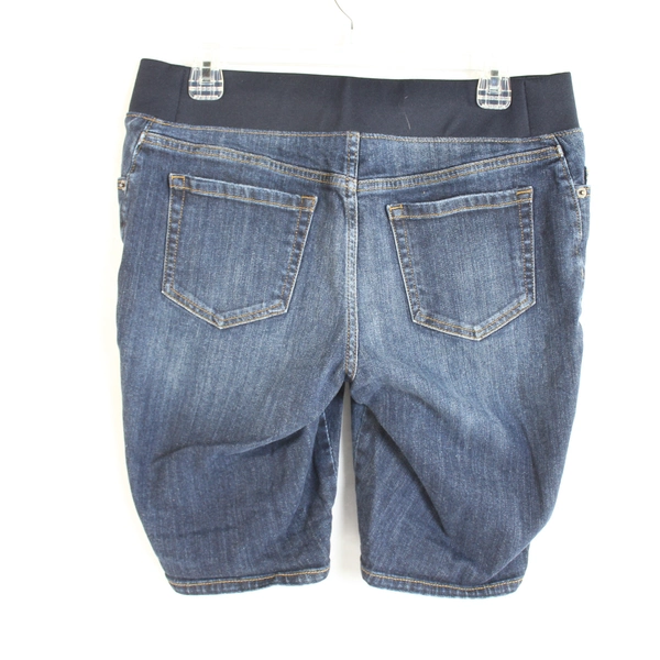 Time and Tru Maternity Jean Shorts Size M Dark Wash Stretch Denim Good Condition