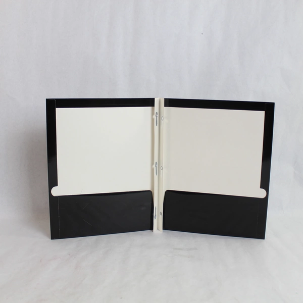 Lot of 10 Black Pocket File Folders Business Card Holder Office Supplies