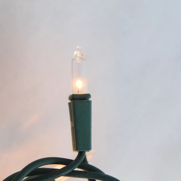 Clear Mini Christmas Lights Green String 249" - Tested & Working Holiday Decor