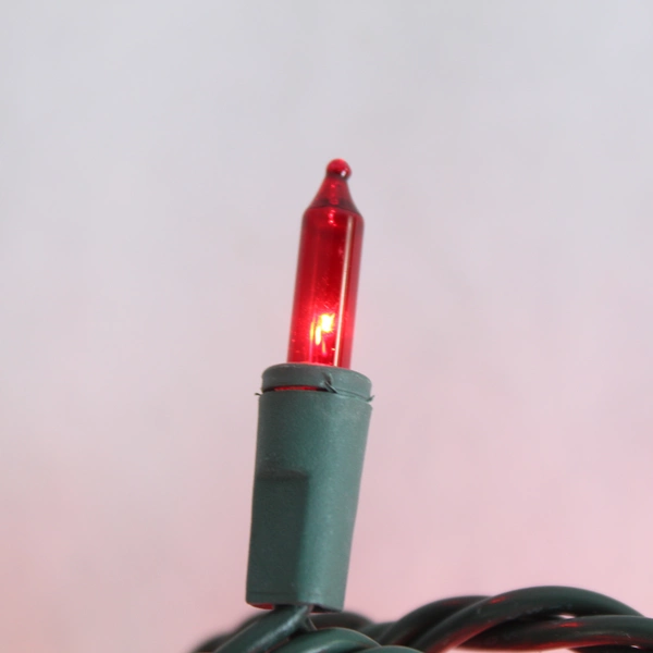 Red Mini Christmas Lights on Green String - 244" Holiday Decor, Tested