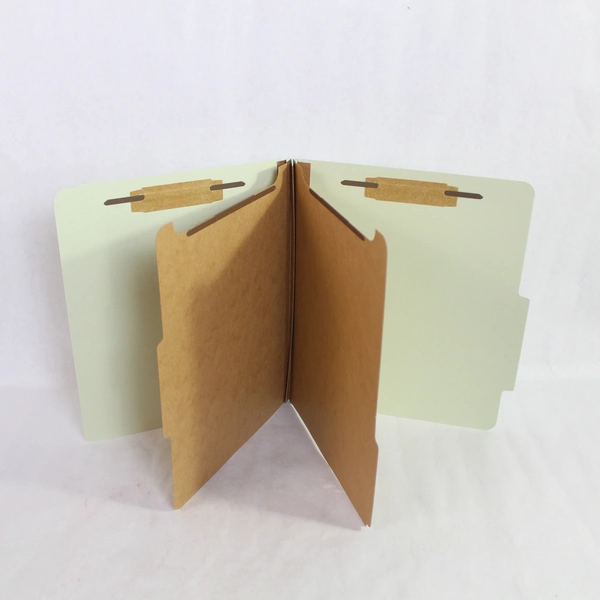 Lot of 7 Green 2-Divider Classification Folders Office School Supplies