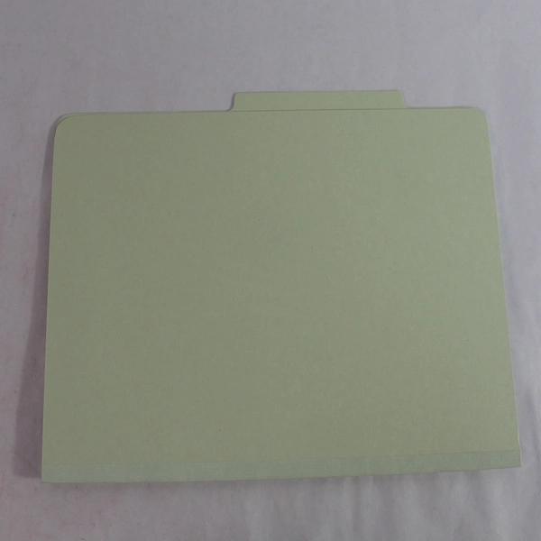 Lot of 7 Green 2-Divider Classification Folders Office School Supplies