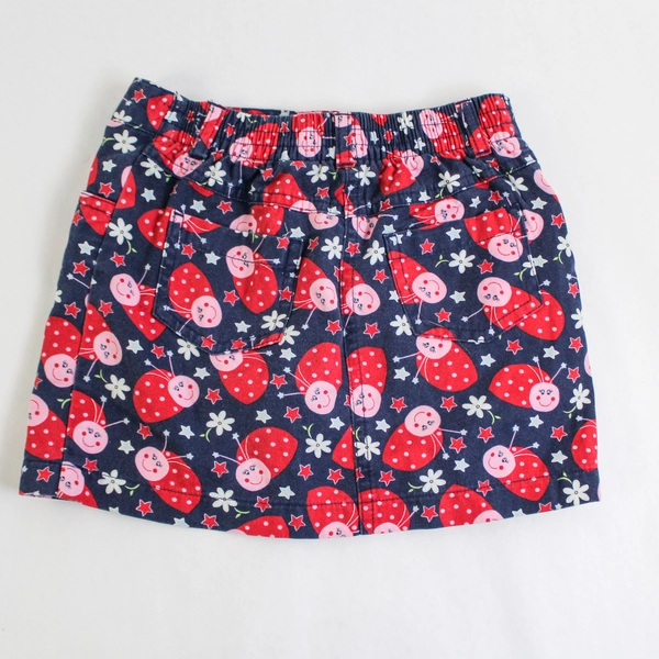 Lot of 2 Toddler Size 3 Big Sister T-Shirt & Ladybug Skort Red White Blue