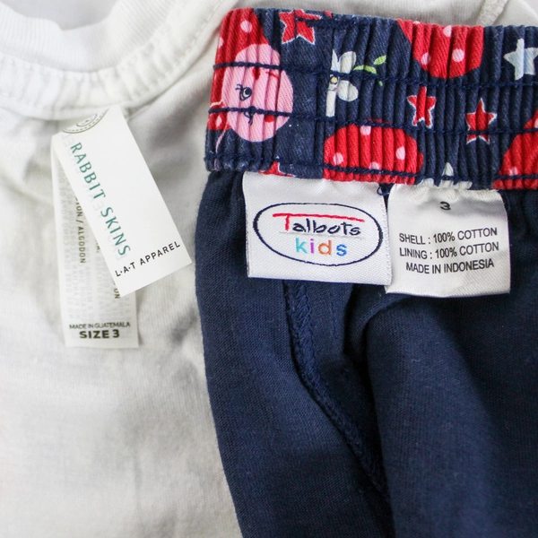 Lot of 2 Toddler Size 3 Big Sister T-Shirt & Ladybug Skort Red White Blue