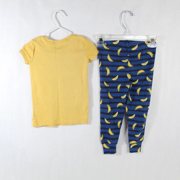 Panama Jack 2T Infant Pajama Set Yellow Top Navy Pants My Family is Bananas