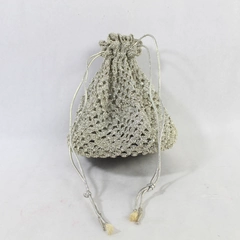 Silver Toned Twisted Wire Purse with Drawstring Closure for Prom/Wedding